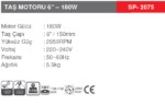 SPECCO TAŞ MOTORU 6” – 180W SP-2075 - Görsel 3