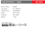 SPECCO TAŞ MOTORU 8” – 350W SP-2076 - Görsel 3