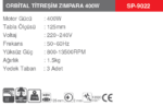 SPECCO ORBİTAL TİTREŞİM ZIMPARA 400W SP-9022 - Görsel 3